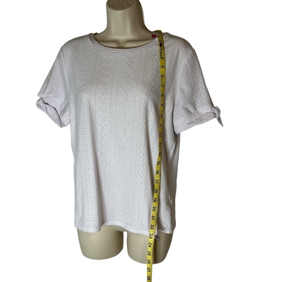 White islet women’s top with ties on sleeves size S - Picture 3 of 8